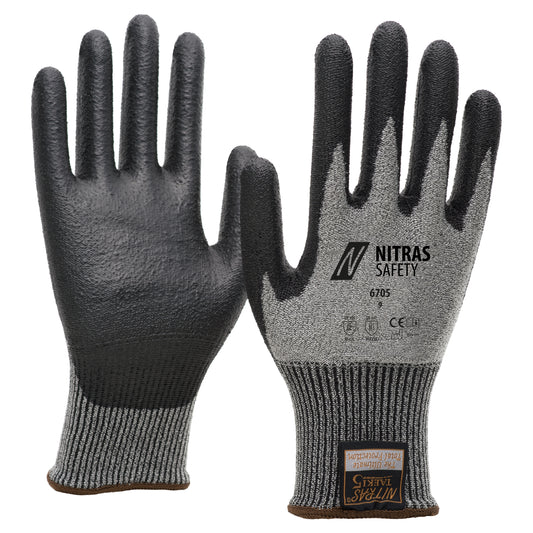 Gants de protection contre les coupures NITRAS TAEKI, gris/noir