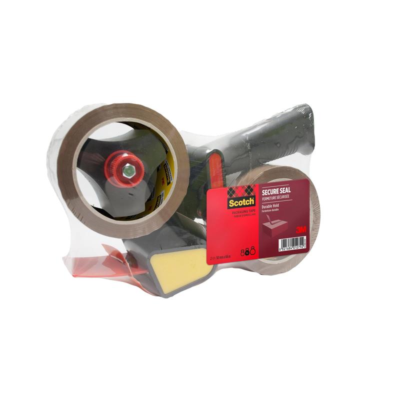 Le dévidoir 3M Deutschland GmbH avec poignée de pistolet + ruban adhésif d'emballage Scotch® (marron, 50 mm x 66 m) contient 1 distributeur et 2 rouleaux dans un paquet - idéal pour la fermeture sécurisée des emballages.