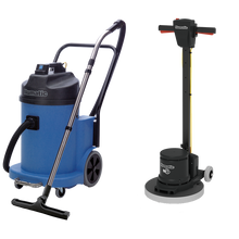 Machine monodisque Numatic HFM1515R / ESM set 2B avec aspirateur à eau WV900-2 et PadLoc Trei | Paquet (1 pièce)