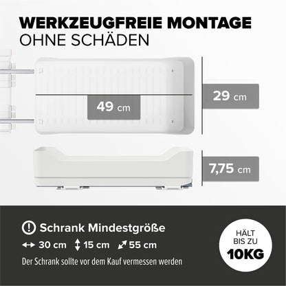 tesa teleskopierbarer Bodenauszug für die Küche, weiß – Produktmerkmale