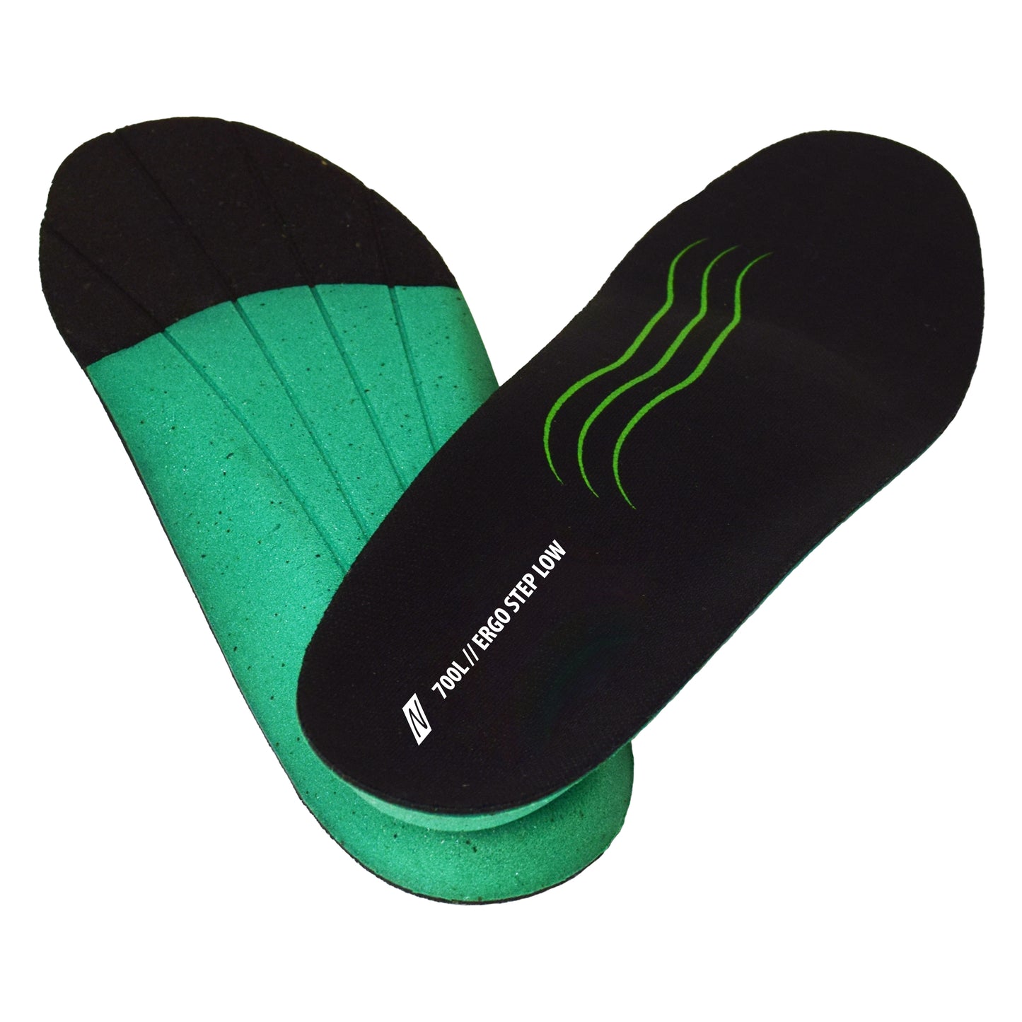 NITRAS ERGO STEP LOW, semelle semi-orthopédique, noir/vert