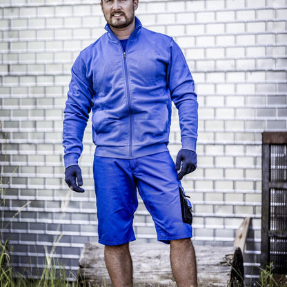 NITRAS MOTION TEX PLUS, pantalon de travail, court, bleu roi / noir