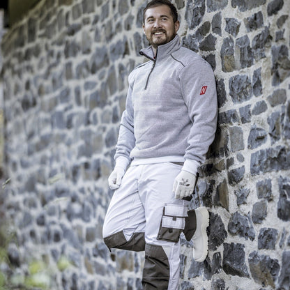 NITRAS MOTION TEX PLUS, pantalon de travail, long, blanc / gris