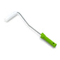 Le rouleau de peinture Nölle Profi Brush 10 cm, fin, rouleau complet 40 cm de Nölle Profi Brush Bürsten- & Pinseltechnik e.K. est un petit rouleau de peinture avec une tête en mousse blanche, un cadre en métal et une poignée en plastique vert, illustré sur un fond blanc.