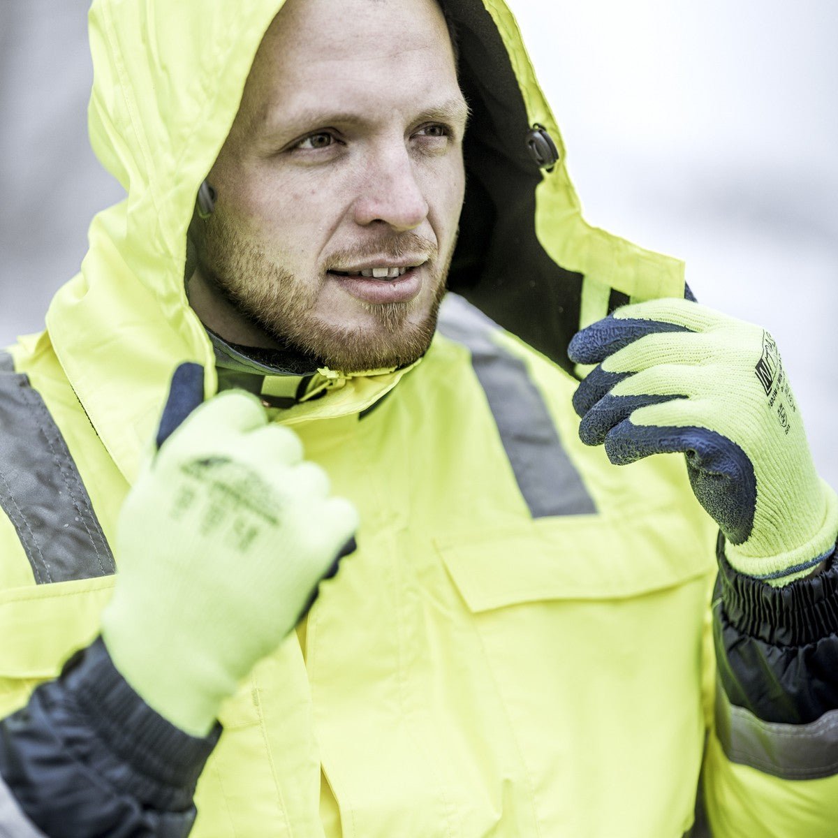 Capuche hiver amovible NITRAS, jaune fluo, polyester OEKO-TEX : 100% | Paquet (1 pièce)
