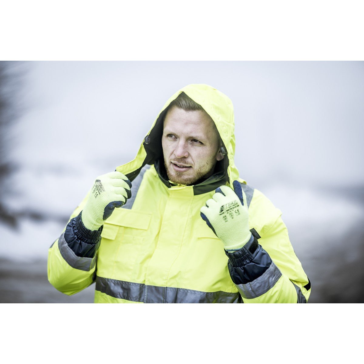 NITRAS WINTER BLOCKER, gants d'hiver, jaune fluo / bleu