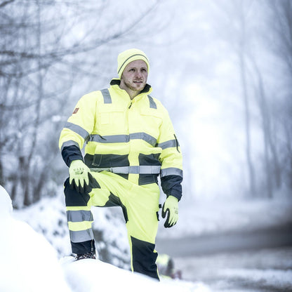 NITRAS MOTION TEX VIZ, veste pilote haute visibilité, jaune fluo/bleu marine
