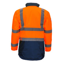 NITRAS MOTION TEX VIZ, parka haute visibilité, orange fluo/bleu marine