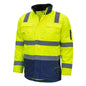 NITRAS MOTION TEX VIZ, parka haute visibilité, jaune fluo/bleu marine