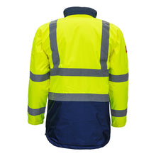 NITRAS MOTION TEX VIZ, parka haute visibilité, jaune fluo/bleu marine