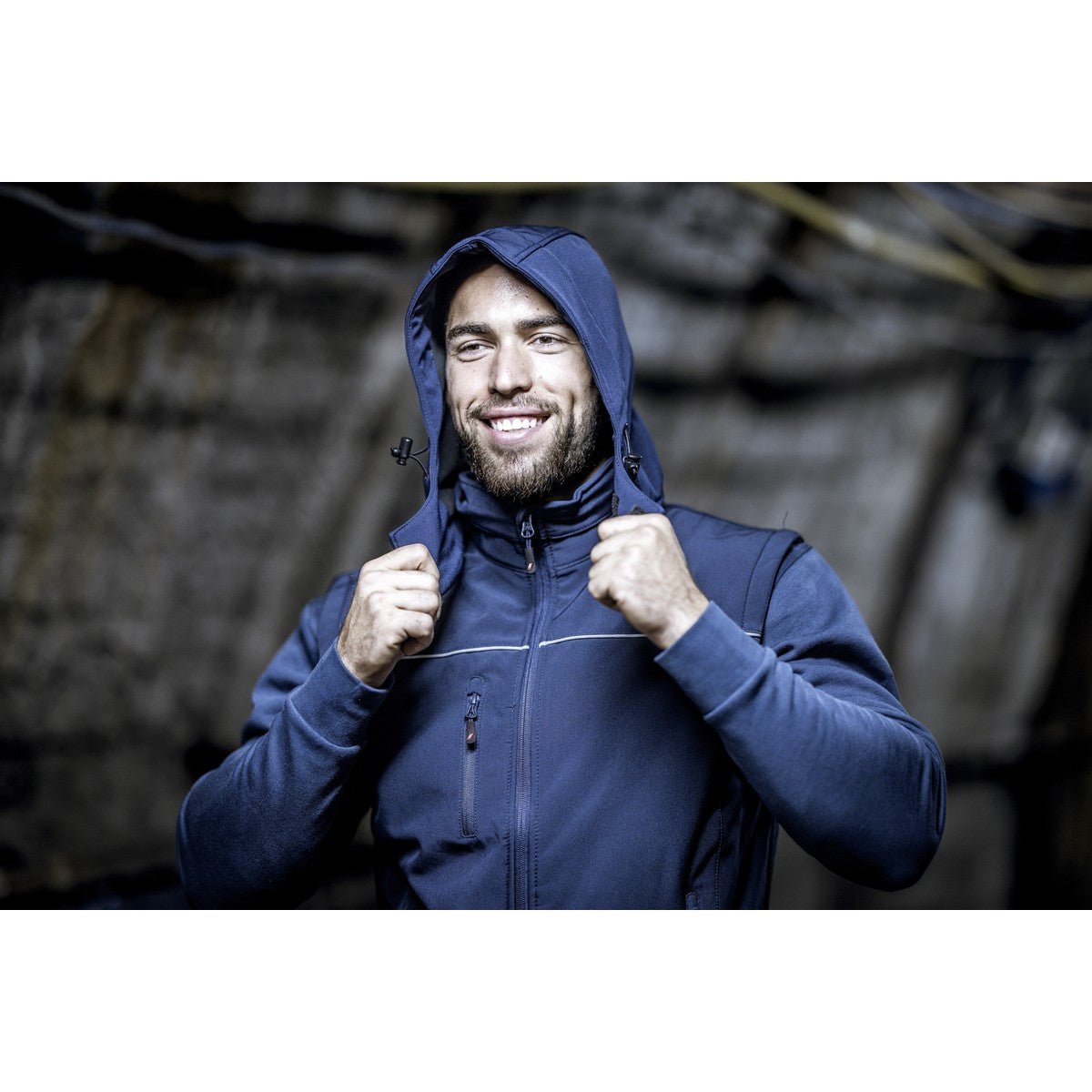 Capuche amovible NITRAS, bleu marine, polyester OEKO-TEX : 94% ; Élasthanne : 6% | Paquet (1 pièce)