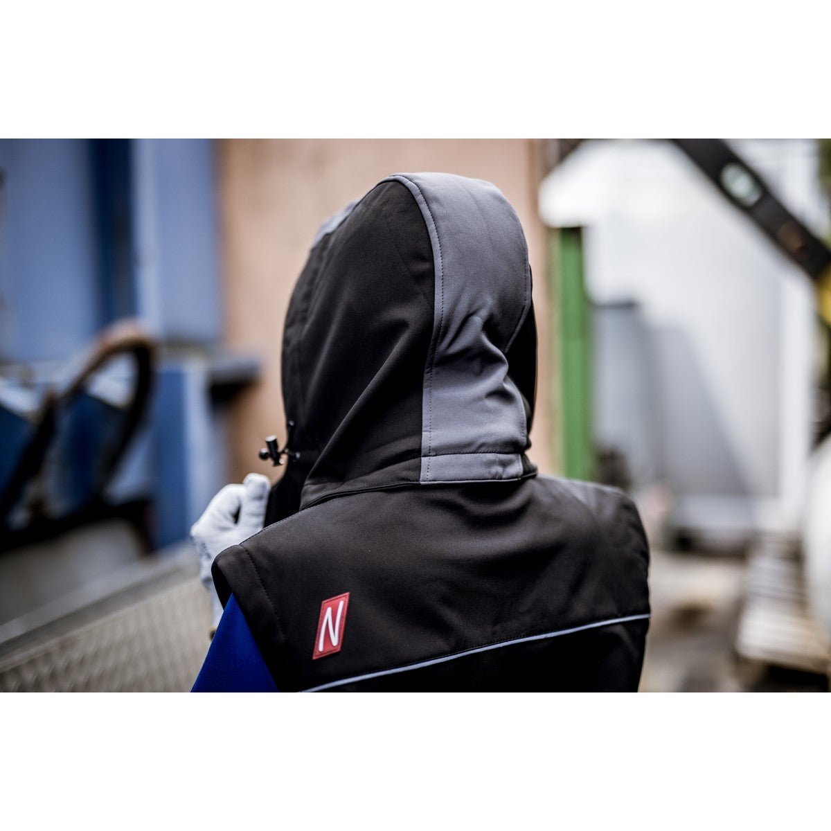 Capuche amovible NITRAS, gris/noir, polyester OEKO-TEX : 94% ; Élasthanne : 6% | Paquet (1 pièce)