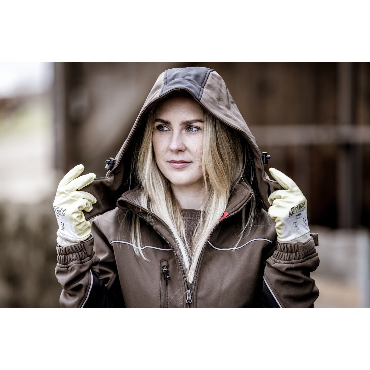 Gants en nitrile NITRAS, jaune/blanc