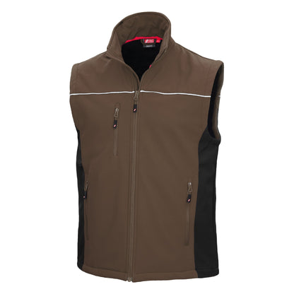 NITRAS MOTION TEX LIGHT, gilet softshell, marron / noir