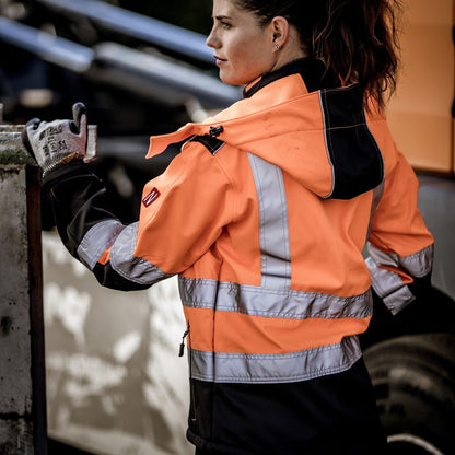 Capuche amovible NITRAS, orange fluo/noir, polyester OEKO-TEX : 100% | Paquet (1 pièce)