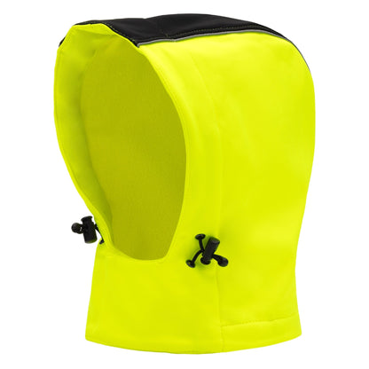 Capuche amovible NITRAS, jaune fluo/noir, polyester OEKO-TEX : 100% | Paquet (1 pièce)