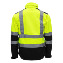 NITRAS MOTION TEX VIZ, veste softshell haute visibilité, jaune fluo/noir
