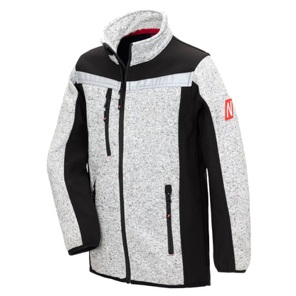 NITRAS MOTION TEX KIDS, veste softshell tricotée, gris clair / noir