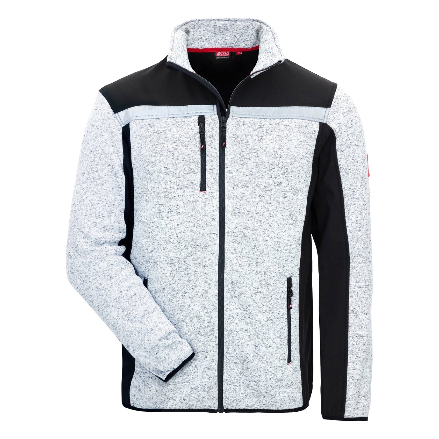 NITRAS MOTION TEX PLUS, veste softshell tricotée, gris clair / noir