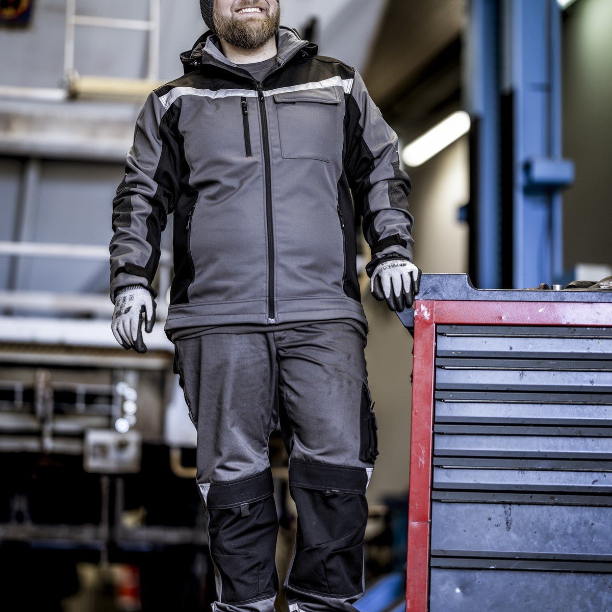 NITRAS MOTION TEX PLUS, pantalon de travail, long, gris / noir