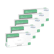 Gants d'examen MaiMed-soft en latex, non stériles, poudrés, 100 pièces/boîte