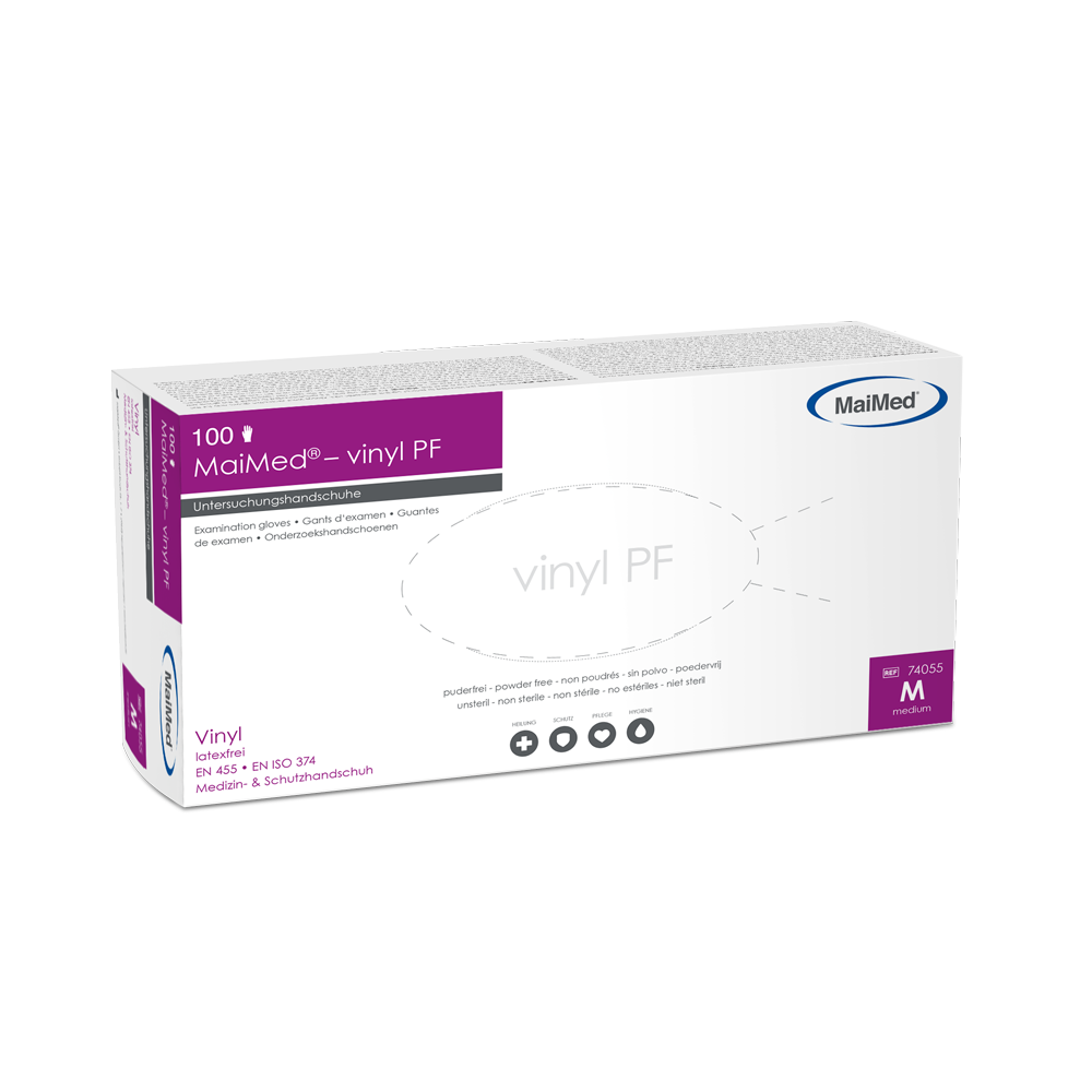 MaiMed-vinyl PF, gants d'examen en vinyle non stériles et non poudrés, 100 pièces/boîte