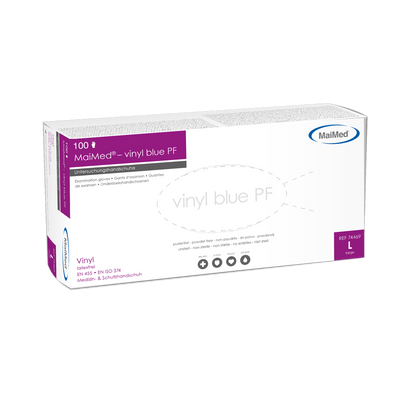 MaiMed-vinyl blue PF, gants d'examen en vinyle non stériles et non poudrés 100 pièces/boîte