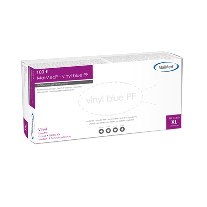 MaiMed-vinyl blue PF, gants d'examen en vinyle non stériles et non poudrés 100 pièces/boîte