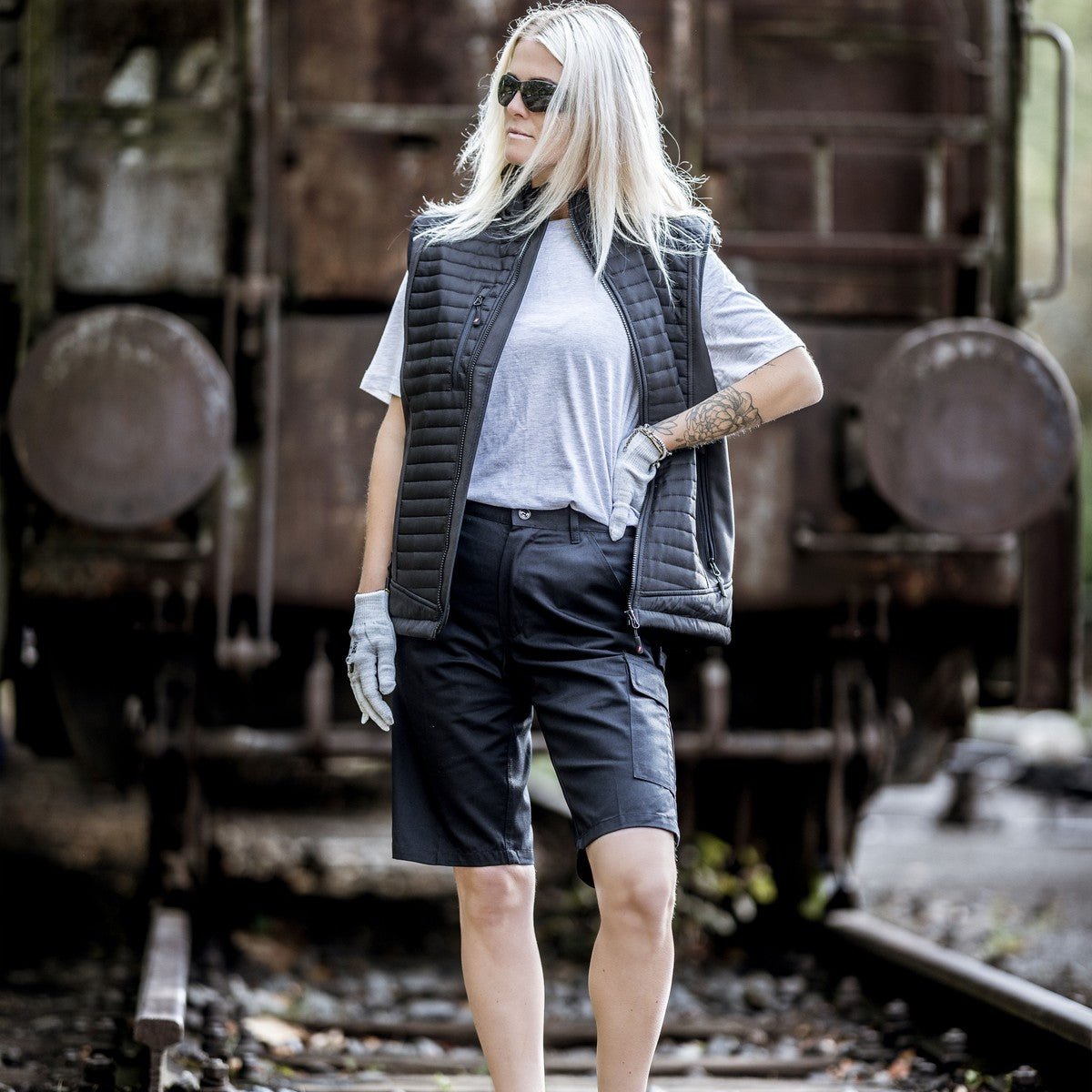 NITRAS MOTION TEX LIGHT, pantalon de travail, court, noir