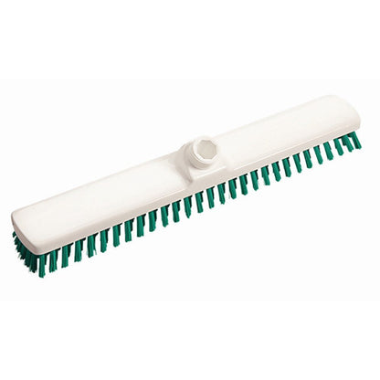 La brosse à récurer 400x60x26 mm, dure de Diversey Deutschland GmbH & Co. OHG possède des poils verts durs et une connexion centrale à emboîtement – idéale pour un nettoyage en profondeur sur diverses surfaces.