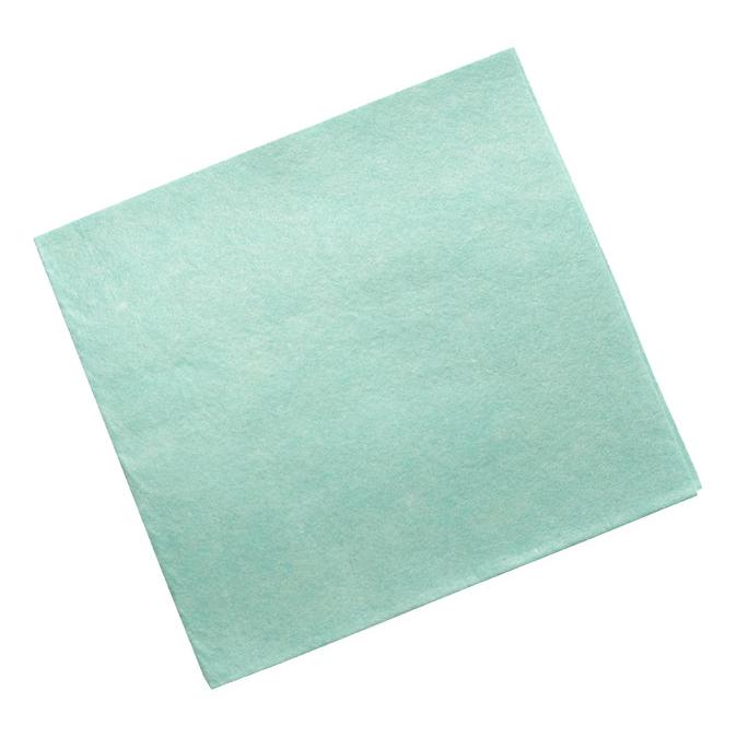 Un seul chiffon de surface TASKI Allegro Light de Diversey Deutschland GmbH & Co. OHG est étalé à plat sur un fond blanc et est légèrement incliné vu d'en haut.