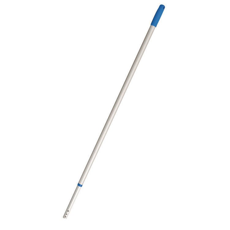La poignée TASKI Microeasy de Diversey Deutschland est une poignée télescopique (110-180 cm) en aluminium léger et résistant à la corrosion avec une poignée bleue - idéale pour les balais ou les brosses. Livrée en un seul exemplaire par paquet.