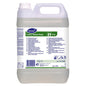 Un bidon de 5 litres de nettoyant universel TASKI Jontec Futur pour tous les revêtements résistants aux alcalis de Diversey Deutschland GmbH & Co. OHG, avec poignée et étiquette frontale avec instructions d'utilisation et symboles de sécurité.