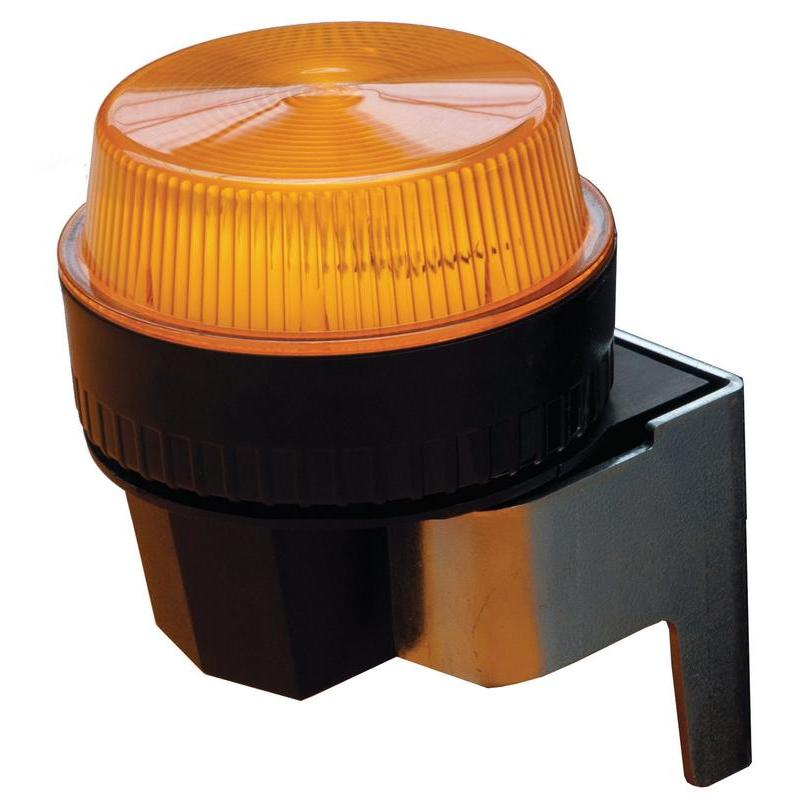 Un gros plan du kit de flash Diversey Blitzlichtset swingo 4000/5000, un avertisseur lumineux jaune à nervures avec socle noir et support pour les machines TASKI swingo 4000/5000 - parfait pour les tâches de nettoyage professionnelles.