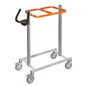 Le châssis de base du TASKI Nano Trolley de Diversey Deutschland GmbH & Co. OHG est un chariot en métal robuste avec quatre roulettes pivotantes, un cadre orange et deux poignées noires - idéal comme accessoire polyvalent pour le Nano Trolley.