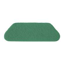 Un tampon TASKI Americo S-Pad vert, rectangulaire de 45 x 15 cm de Diversey Deutschland GmbH & Co. OHG pour le nettoyage humide ou à sec est illustré sur un fond blanc.