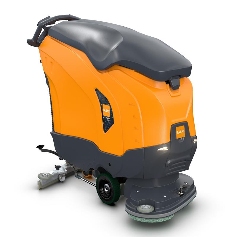 La TASKI ULTIMAXX 2900 DD65 Performance BMS 40A EBU de Diversey Deutschland GmbH & Co. OHG est une autolaveuse avancée avec entraînement par roues, réservoir de 63L, double disque de 65cm, poignée, panneau de commande, et est conçue pour le nettoyage commercial.