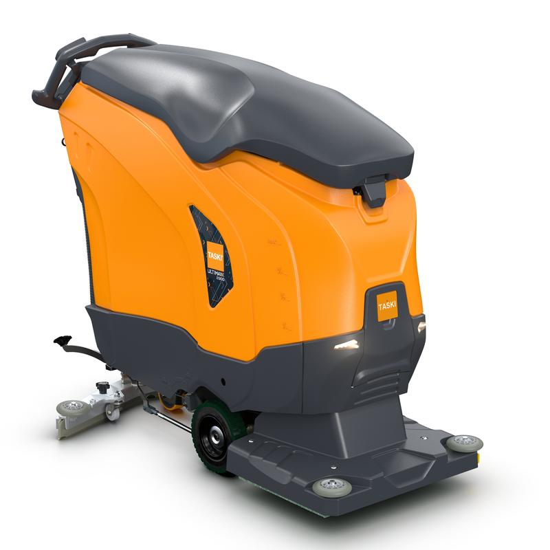 Le TASKI ULTIMAXX 2900 OB50 Performance BMS 25A EBU de Diversey Deutschland est équipé d'une transmission de roue de nouvelle génération, d'un réservoir de 63 litres, d'une technologie de brossage visible à l'avant, d'une poignée ergonomique à l'arrière et d'un design orange vif/gris foncé.