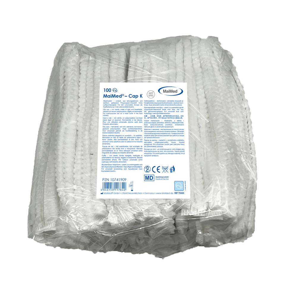MaiMed-Cap K, capuchon à clip en PP, 100 pièces/sachet