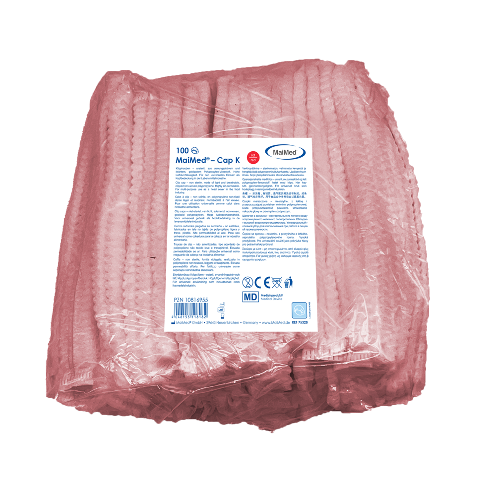 MaiMed-Cap K, capuchon à clip en PP, 100 pièces/sachet