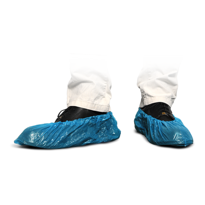 Couvre-chaussures MaiMed-Cover PE Couvre-chaussures jetables en PE, bleus, 100 pièces/paquet. | Paquet (100 pièces)