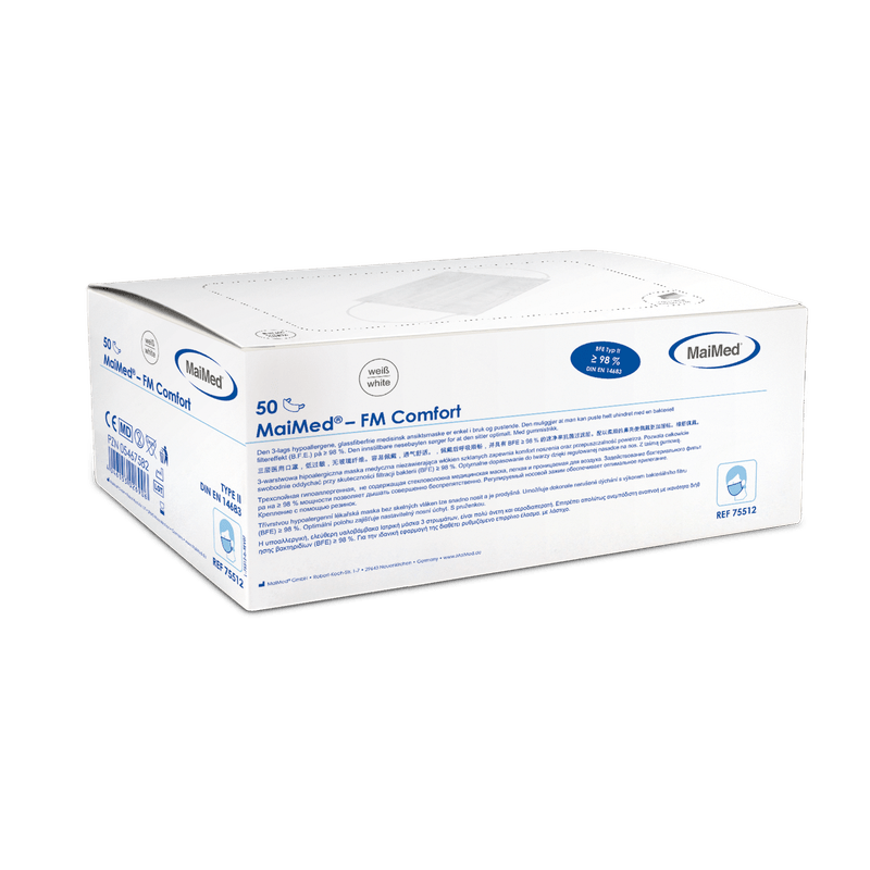 Masque chirurgical MaiMed-FM Comfort, non stérile, 3 épaisseurs, 50 pièces/boîte