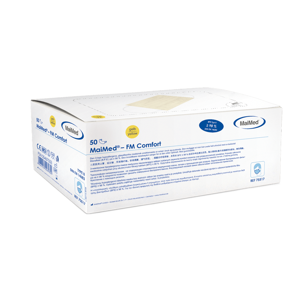 Masque chirurgical MaiMed-FM Comfort, non stérile, 3 épaisseurs, 50 pièces/boîte