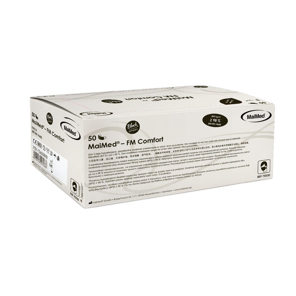 Masque chirurgical MaiMed-FM Comfort, non stérile, 3 épaisseurs, 50 pièces/boîte