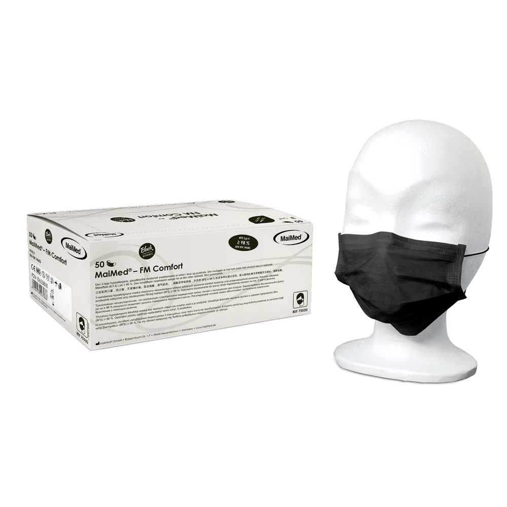 Masque chirurgical MaiMed-FM Comfort, non stérile, 3 épaisseurs, 50 pièces/boîte