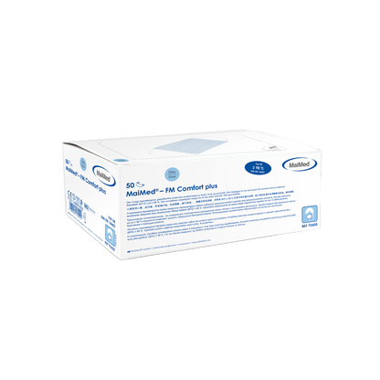 MaiMed-FM C plus., masque, unst. avec masque chirurgical en caoutchouc, non stérile, 3 épaisseurs, bleu, 50 pcs./carton | Boîte (50 pièces)