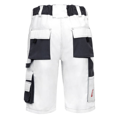NITRAS MOTION TEX PLUS, pantalon de travail, court, blanc / gris