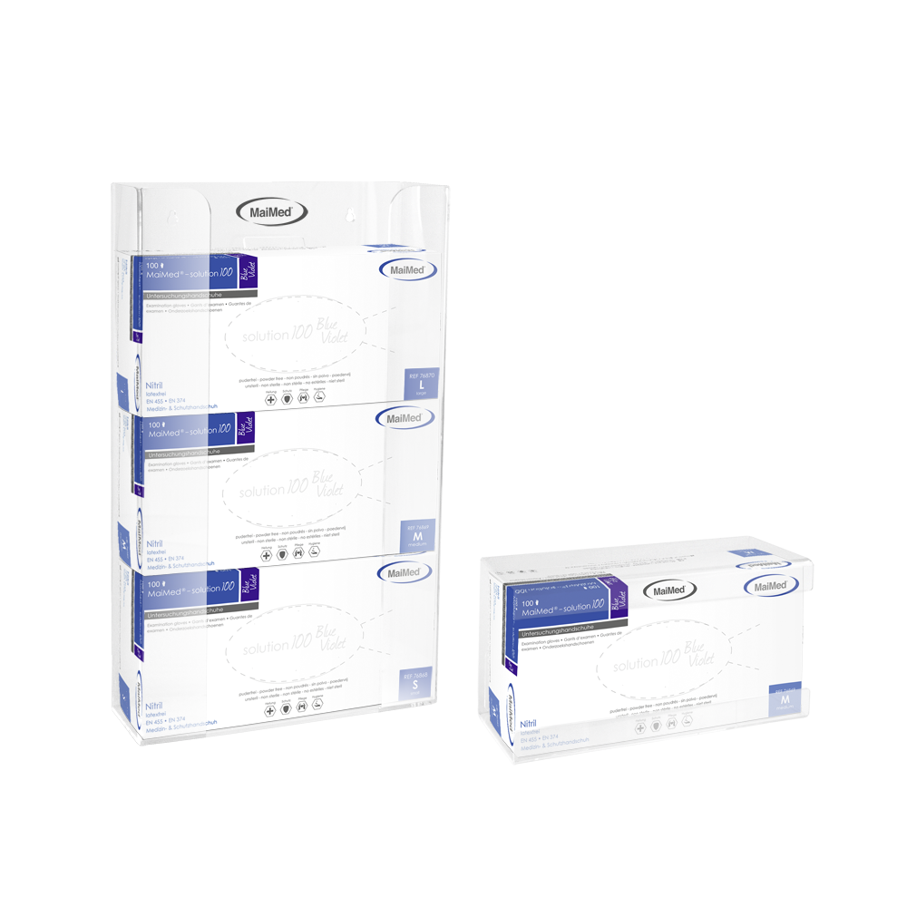 Support mural MaiMed pour boîte à gants avec ressort en acrylique - dimensions : 246x106x135mm - pack de 1 | Paquet (1 pièce)