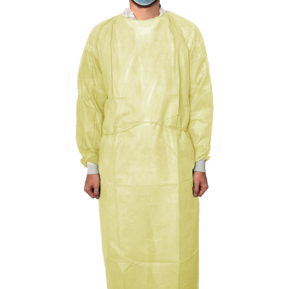 MaiMed-Coat ViruGuard, blouse de protection en polaire, poignets BW jaunes, 140x140cm, 10 pièces/paquet Série : Protect | Paquet (10 pièces)
