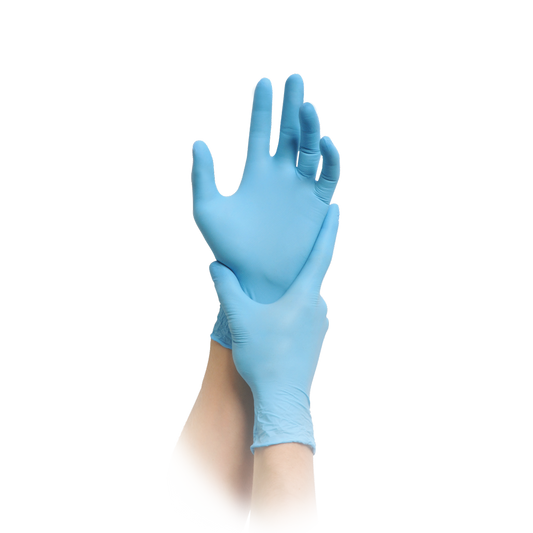 MaiMed-solution 100 gants sans latex, bleus, 100 pièces/boîte